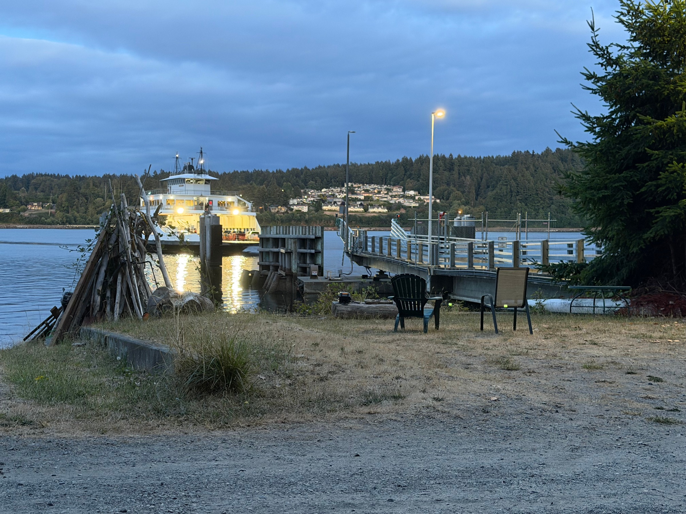 The Pierce County Ferry approaches on the last run of the night from the island.